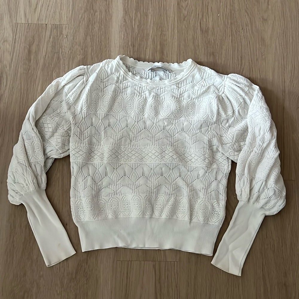 Zara white knit top